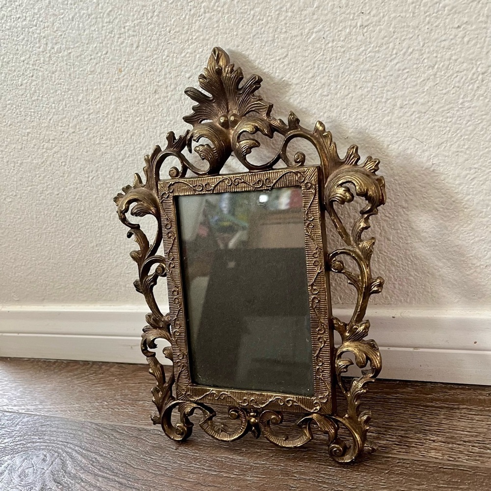 Vintage Rococ Style Brass Picture Frame 8/12 Inch